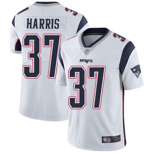 New England Patriots Football #37 Vapor Untouchable Limited White Men Damien Harris Road NFL Jersey